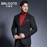 Brloote/巴鲁特 西服男羊毛休闲西装秋冬男士时尚商务便西外套 黑色 175/96A