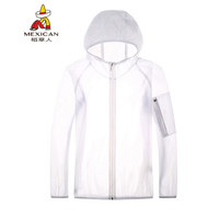 稻草人(MEXICAN)防晒衣皮肤衣男女情侣款春夏超薄透气户外防晒服 白色无系带 XL