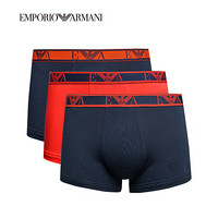 EMPORIO ARMANI UNDERWEAR阿玛尼奢侈品新款男士三件装透气平角内裤 111357-9P715 NAYRED-33035 S