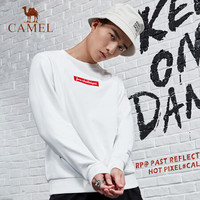骆驼(CAMEL) 卫衣男女刺绣图案套头衫情侣潮嘻哈宽松薄款长袖上衣 C9W223635 男款白色 M