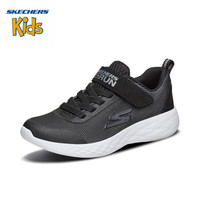 斯凯奇Skechers 新款男童鞋 魔术贴运动休闲鞋 搭带薄款运动鞋660029N 黑色/BLK 24码/鞋内长140mm