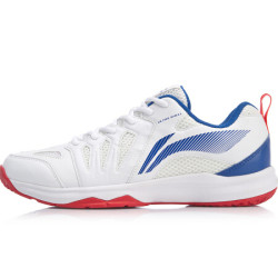 李宁 LI-NING 全能王男子耐磨防滑羽毛球训练鞋AYTP011-3 标准白/海宝蓝 40