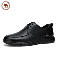 骆驼牌 皮鞋男士商务软底软皮面鞋系带休闲鞋子 W932263650 黑色 41