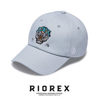 力嘶(RIOREX)棒球帽男刺绣长飘带老虎潮牌大头围帽子女时尚韩版遮阳帽1711A014 雪灰 62cm