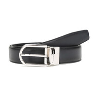 Ermenegildo Zegna 杰尼亚 奢侈品 19新款 男士深蓝色黑色牛皮针扣式双面皮带腰带 ZPJ45S 989C NVN 100cm