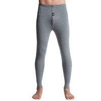 花花公子 保暖裤男 棉裤男 棉毛裤绒裤 加绒加厚保暖内衣 东丽绒保暖秋裤 浅麻灰 L