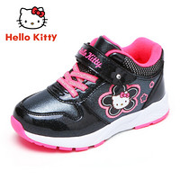 HELLOKITTY 童鞋女童运动鞋 冬季新款儿童加绒保暖休闲棉鞋潮 K8548835黑色29