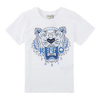 KENZO KIDS 高田贤三 奢侈品童装 男童白色棉质虎头图案短袖T恤 KN10738 01P 8A/8岁/128cm