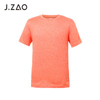 京东京造 J.ZAO 运动短袖T恤单色阳离子短袖T恤  橙色  XXL