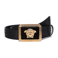 VERSACE 范思哲 奢侈品 19春夏新款 男士黑色织物美杜莎带扣式腰带 DCU6869 DNAVV K41OT 95cm