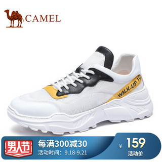 骆驼（CAMEL） 韩版百搭休闲运动潮鞋男 A912241090 白/黑/黄 43