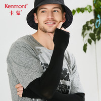 卡蒙(Kenmont)km-3696 冰丝防晒女长款袖套骑行男防紫外线手臂套夏凉爽遮阳手套 黑色(手套专拍) 均码