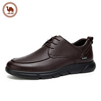 骆驼牌 皮鞋男士商务软底软皮面鞋系带休闲鞋子 W932263650 棕色 39