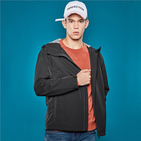 佐丹奴(Giordano) 风衣 佐丹奴(Giordano)男装 纯色网布内衬连帽风衣01079729 09标志黑色 小码