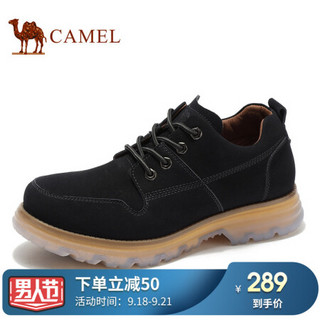 骆驼（CAMEL） 时尚耐磨厚底男士工装鞋子 A932097100 黑色 40