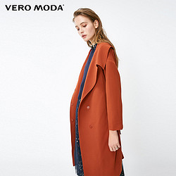 VERO MODA 318321523 女士翻领中长款风衣外套