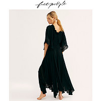 free people 五分袖连衣裙52649753 黑色 XS  