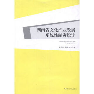 湖南省文化产业发展系统性融资设计