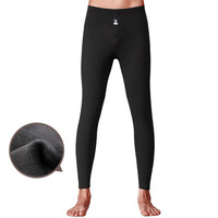 花花公子 保暖裤男 棉裤男 棉毛裤绒裤 加绒加厚保暖内衣 东丽绒保暖秋裤 黑色 M