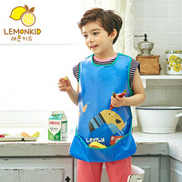柠檬宝宝 lemonkid 儿童吃饭衣环保罩衣防水围兜儿童画画衣反穿衣 LE050318 蓝色大嘴鸟 S