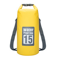 班哲尼 户外游泳包漂流包防水包手机防水袋数码漂流登山沙滩滑雪收纳用品健身包 15L黄色