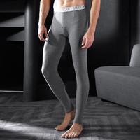 稻草人秋裤男棉毛裤男士打底裤单件衬裤线裤秋冬薄款保暖裤 82909麻灰-明筋款 XXL