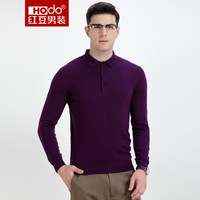 红豆 Hodo 男装 羊毛衫男时尚简约纯色修身男士翻领羊毛衫 P1 170/88A