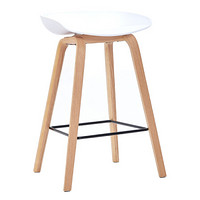 佳匠 欧式高脚凳现代简约酒吧椅创意咖啡厅前台吧台凳子 白色（75cm）