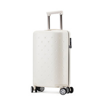 CCS 满天星拉链款 万向轮拉杆箱女小清新行李箱轻便登机箱 旅行箱包防刮雾面白20英寸