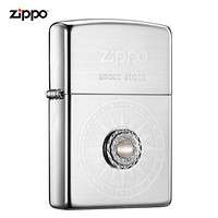 ZIPPO 之宝 防风煤油打火机 幸运石-白 拉丝镀银 生日礼物送男友 单机