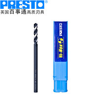 百事通（PRESTO）进口高速钢不锈钢用钻头直柄麻花钻咀（直径:3.7mm 刃长:22.0mm 全长:70mm）