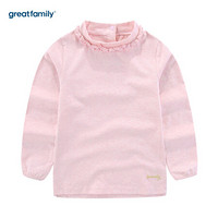歌瑞家（greatfamily）A类童装女孩上衣秋新款女童长袖T恤 粉色100cm