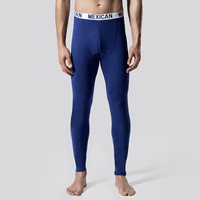 稻草人秋裤男棉毛裤男士打底裤单件衬裤线裤秋冬薄款保暖裤 82909 宝蓝-明筋款 XL