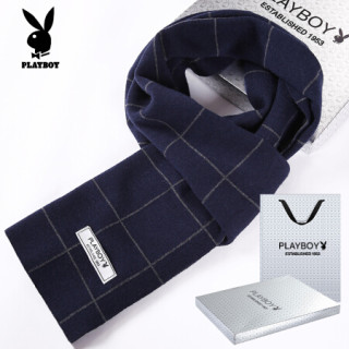 Playboy 花花公子围巾 花花公子playboy 羊毛围巾男式秋冬季学生格子韩版双面长款百搭男式加厚保暖围脖藏青色 报价价格评测怎么样 什么值得买