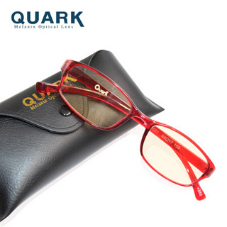 美国QUARK防蓝光中老年老花镜远视阅读眼镜经典方框黑色素老光眼镜 红色 350