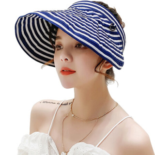Maxviviwmz3002帽子 Maxvivi 遮阳帽女夏季户外宽檐大檐条纹空顶帽wmz3002 藏青色 报价价格评测怎么样 什么值得买