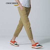 鳄鱼恤（CROCODILE）2019年新款时尚韩版休闲薄款小脚裤修身九分裤 98551060 卡其 38（三尺一）