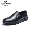 富贵鸟（FUGUINIAO）商务休闲皮鞋男士舒适套脚圆头软底耐磨日常S809085 黑色 43