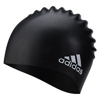 阿迪达斯（adidas）泳帽 男女士防水大码 纯色硅胶高弹力游泳帽 802316 黑色