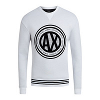 ARMANI EXCHANGE 阿玛尼奢侈品男士长袖圆领休闲上衣 6ZZM84-ZJV8Z WHITE-1100 M