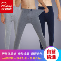 北极绒 保暖裤男士纯棉秋裤时尚单条秋冬薄款男式棉毛打底裤 深灰(单条装) XXXL