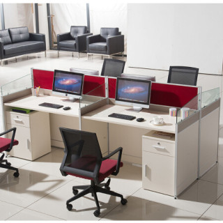 卡奈登 现代简约企业办公电脑桌屏风卡座组合 隔断卡桌 四人位含柜2.