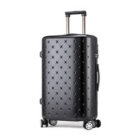 CCS 满天星拉链款 万向轮拉杆箱女小清新轻便行李箱男旅行箱 密码箱包防刮雾面黑24英寸