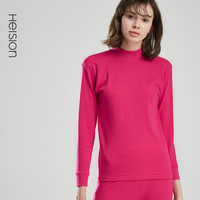 海之宁 秋衣秋裤女纯棉套装中老年人衬衣衬裤女士秋冬季纯色保暖中领妈妈款 3202中领玫红 M码