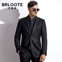 Brloote/巴鲁特西服男秋季商务休闲男士羊毛西装正装套西上装 黑色 170/92A