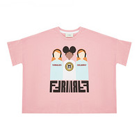 FENDI KIDS 芬迪 奢侈品童装 女童粉色棉质印花图案T恤 JFI156 7AJ F0AU4 8A/8岁/140cm