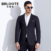 Brloote/巴鲁特 西服男商务休闲修身便西男士正装西装外套2019春装新品 黑色 165/88A