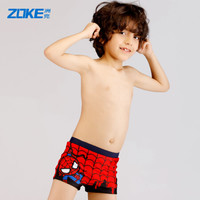洲克 ZOKE 男童泳裤可爱漫威蜘蛛侠平角舒适速干训练游泳课泳裤LL19O3204 红黑漫威可爱版 110-52-50(8)