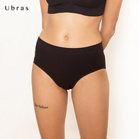 Ubras天然棉感内裤女士底裤 自然而然系列无痕隐形一体式温和棉裆吸湿中腰三角裤NCPZ 黑色 XL