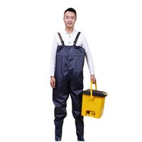 冰禹 AA11041 劳保涉水裤 防水连体雨衣雨裤 水产加工防水裤 作业下水裤 半身款 40